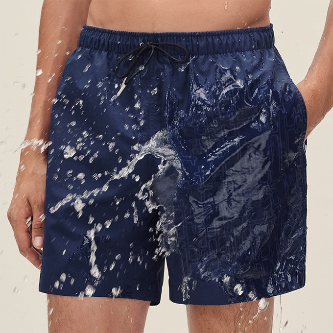 hermes solid color drawstring casual swim shorts